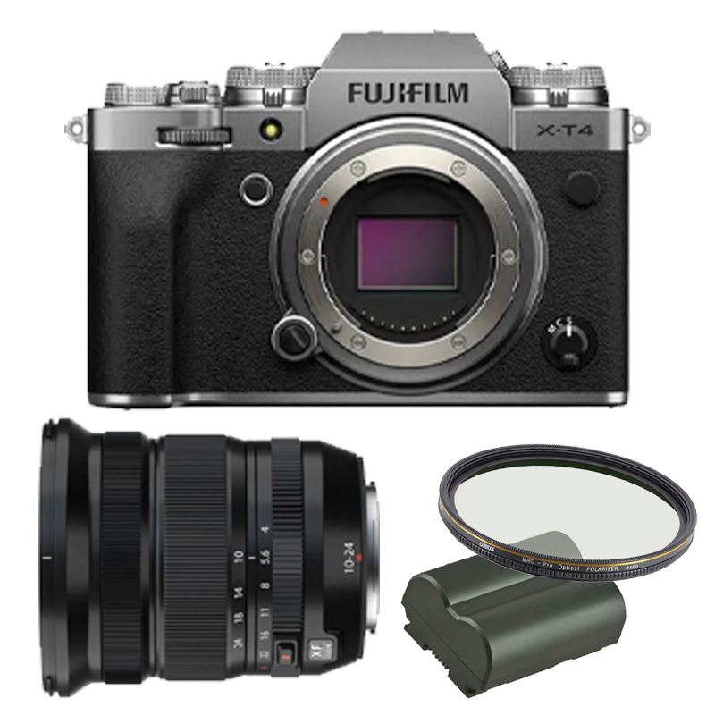 Fujifilm X-T4 Silver with XF 10-24mm WR Lens Bundle