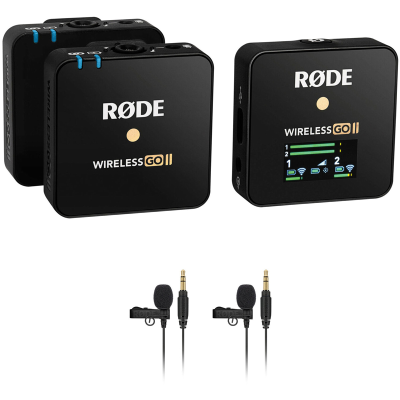 Rode Wireless GO II Dual Channel Compact Wireless Mic with 2 Lavalier GO Mics