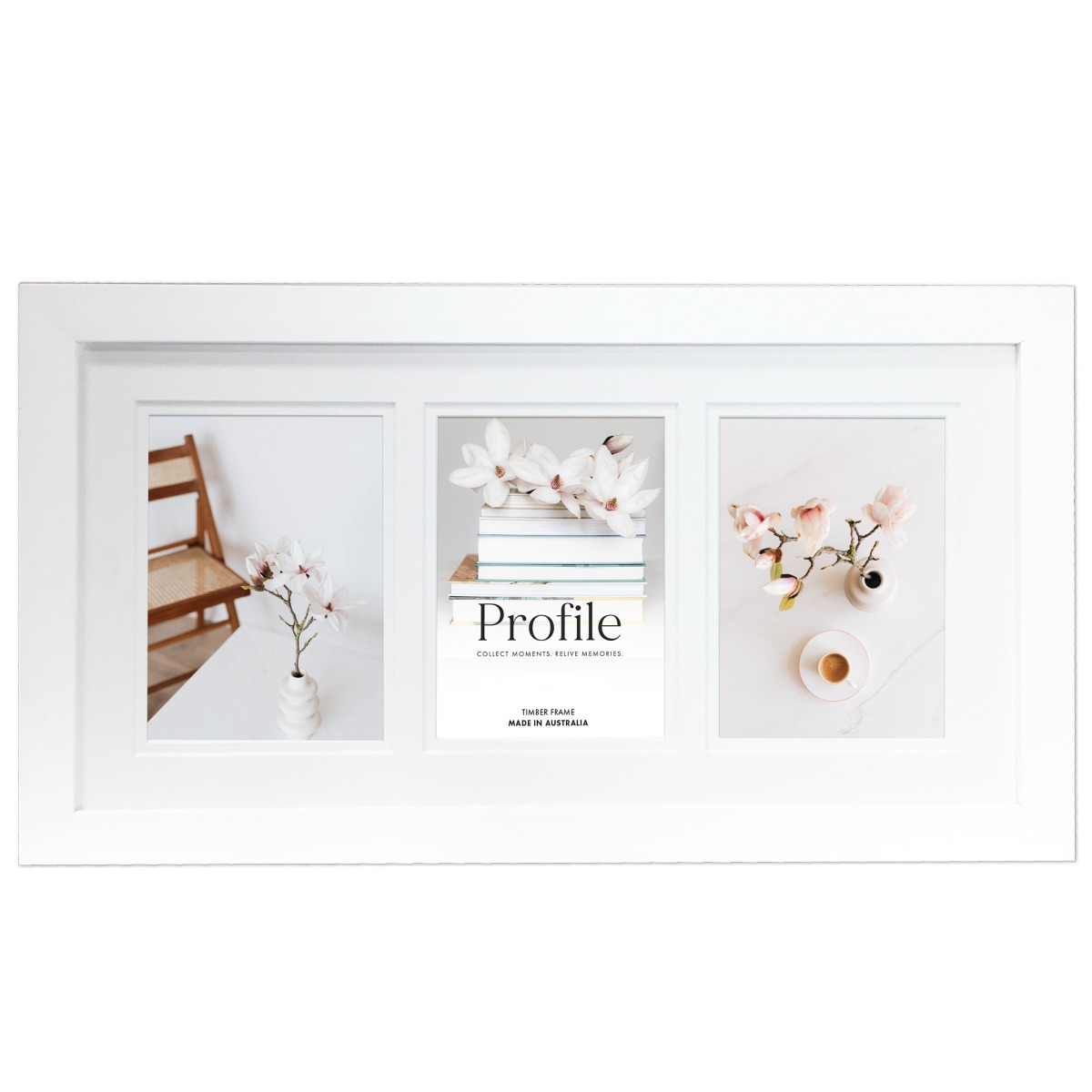 Profile 045 Del White 20x40/10x15(3) Picture Frame