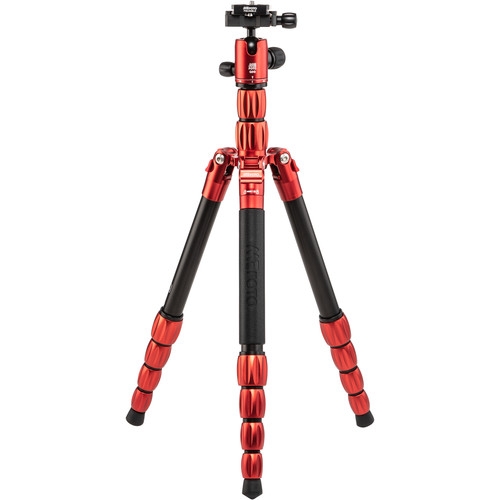 MeFOTO Roadtrip S Carbon Fiber Travel Tripod / Monopod Red