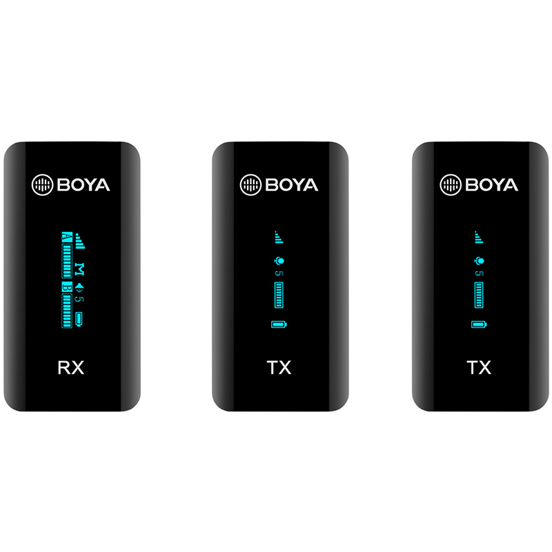 BOYA BY-XM6-S1 Ultra Compact 2.4GHz Dual-Channel Wireless Microphone 1+2