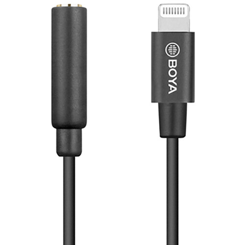 BOYA BY-K3 3.5mm Female TRRS to Male Lightning Adapter Cable 6cm Length