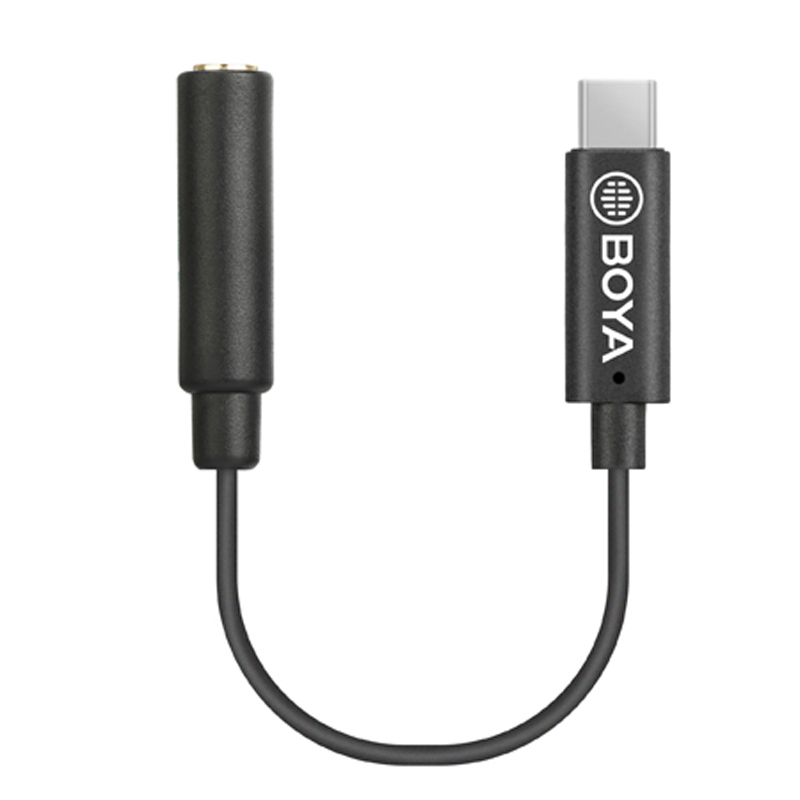 BOYA BY-K4 3.5mm Female TRRS to Male Type-C Adapter Cable 6cm Length