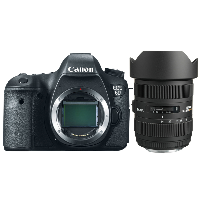 Canon EOS 6D Digital SLR Camera with Sigma 12-24mm F4.5-5.6 DG HSM II Lens