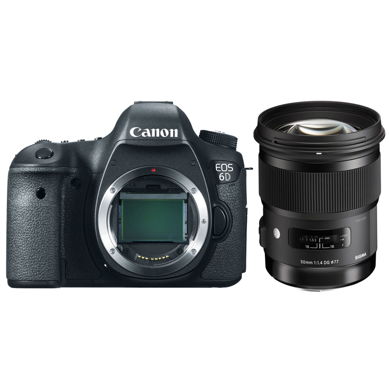 Canon EOS 6D Digital SLR Camera with Sigma 50mm F1.4 DG HSM ART Lens