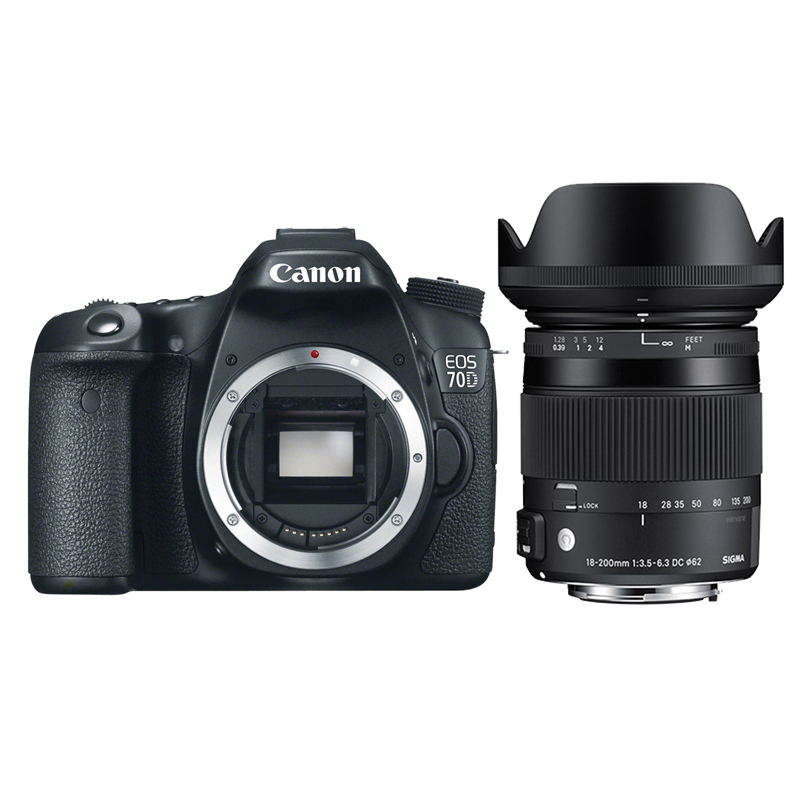 Canon EOS 70D Digital SLR Camera with Sigma 18-200mm Lens