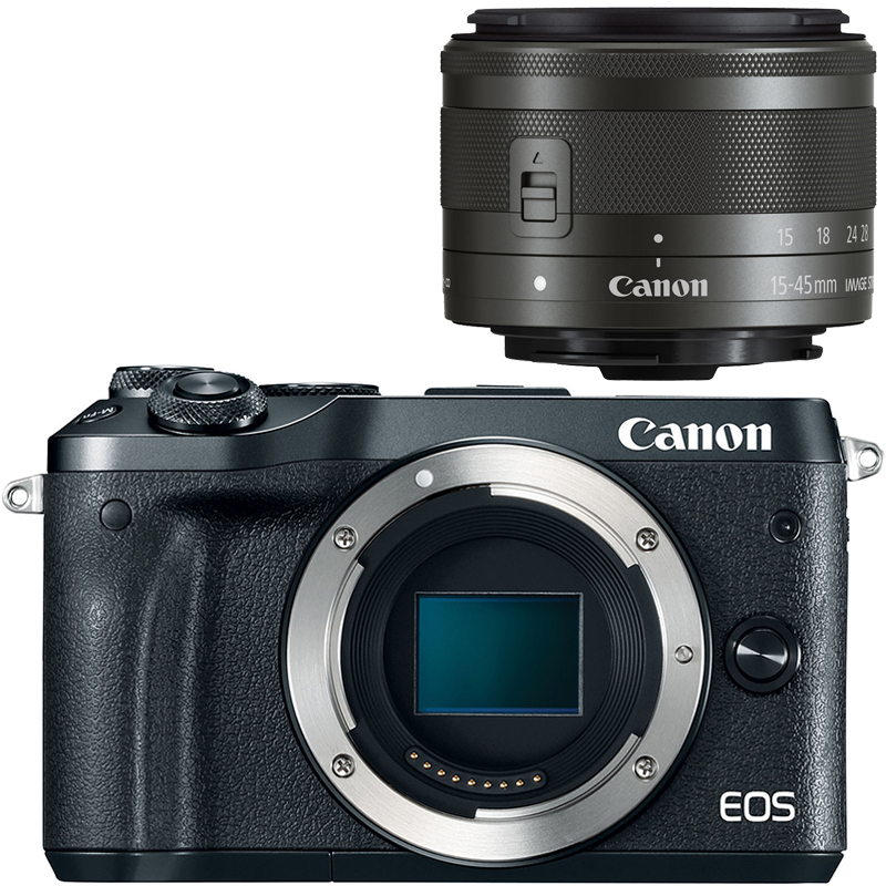 Canon EOS M6 Black + 15-45mm Lens + BONUS 32GB Lexar SD Card