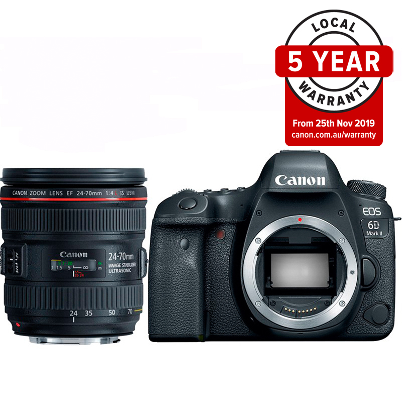 Canon EOS 6D Mark II Advanced Kit with EF 24-70 f/4L IS Lens