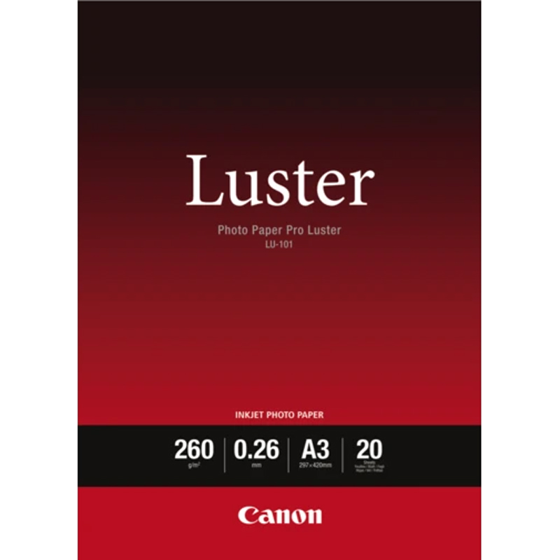 Canon LU101A3 20 Sheet A3 260gsm Lustre Photo Paper