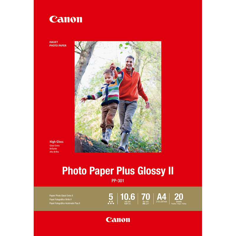 Canon A4 Photo Paper Plus Glossy II 20 Sheets 265gsm