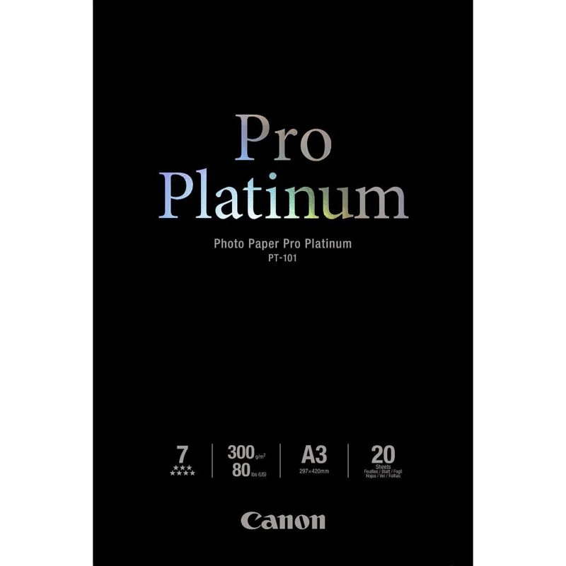 Canon Pro Platinum A3 Photo Paper - 20 pack