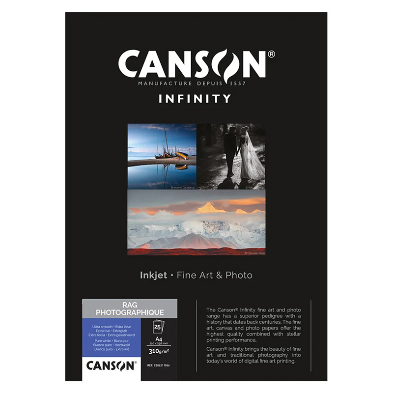 Canson Infinity Rag Photographique 310gsm A4 x 25 Sheets