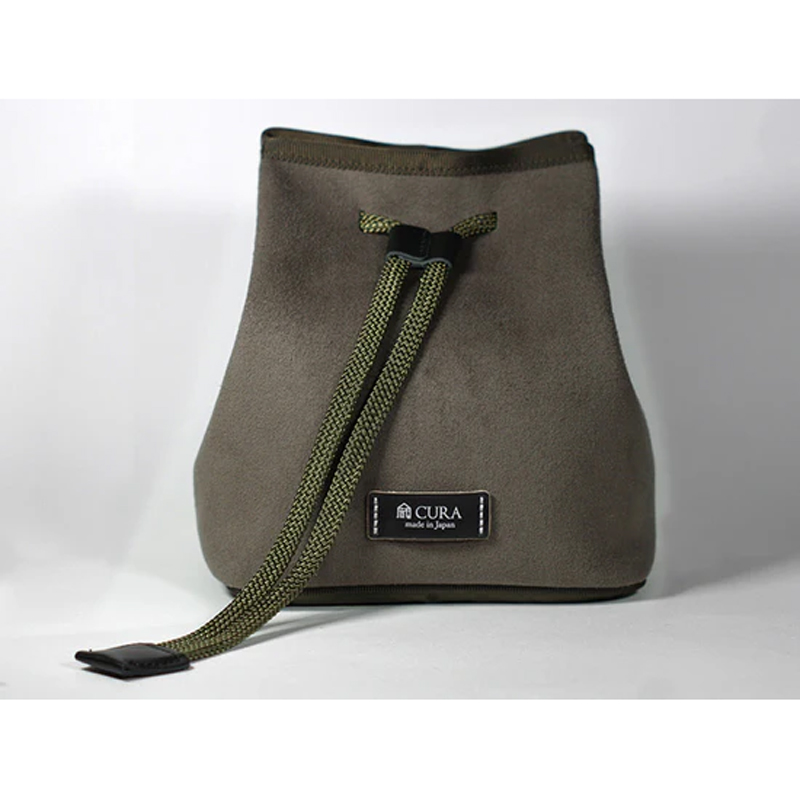 CURA CHS-101KK Gray/Kahki Suede Camera/Lens Pouch