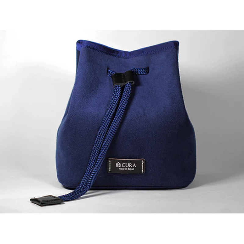 CURA CHS-101NVY Navy Suede Camera/Lens Pouch