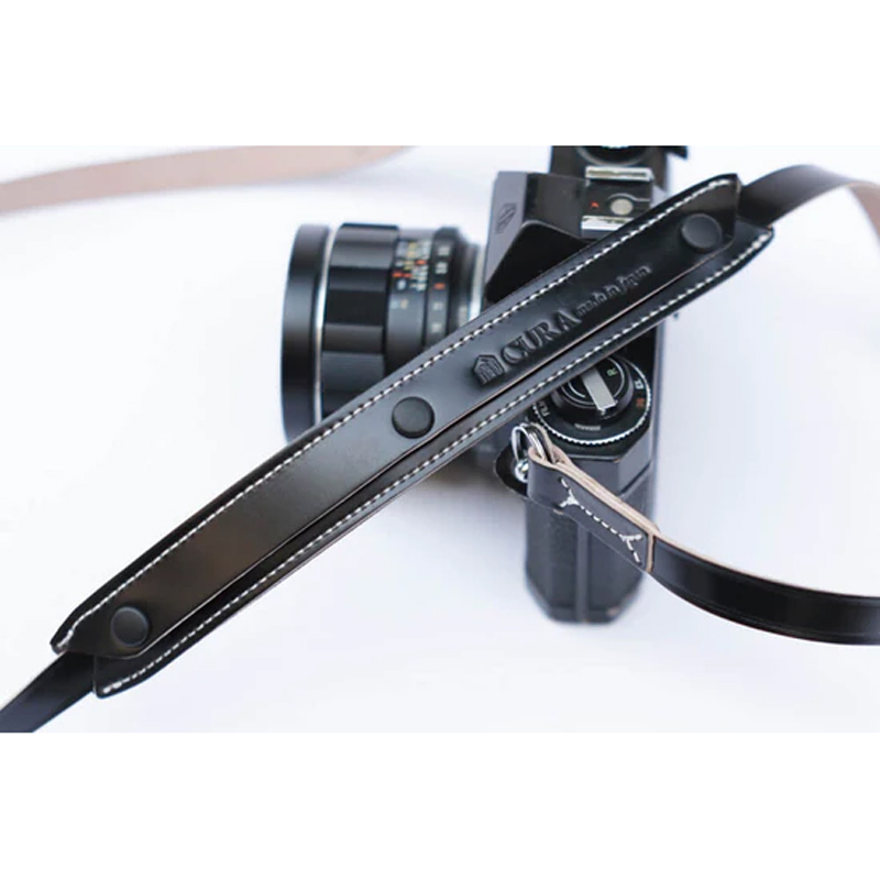 CURA CCV-200 Cordovan Leather Strap with Pad (105 cm) Black