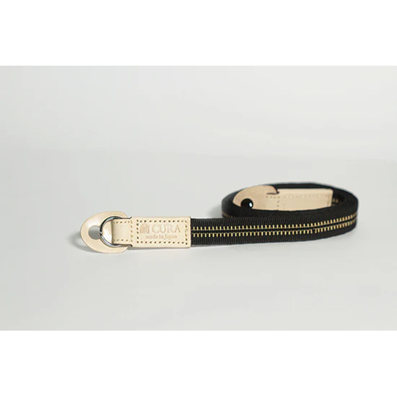 CURA CSS-100GD/BK 3i Braided Silk Lanyard Patch Leather (90 cm) Gold/Black