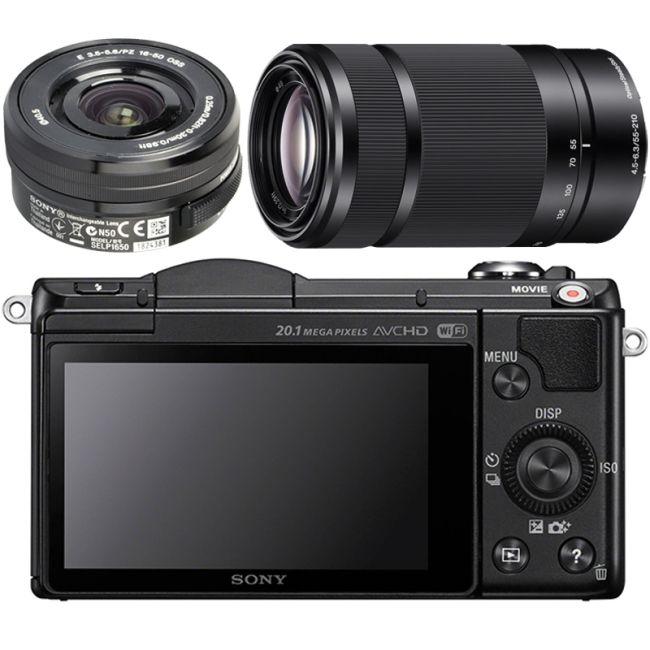 Buy Sony A5000 Black Compact System Camera Twin Lens Kit w/ E PZ