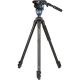 Benro A2573F Series 2 AL Video Tripod, Leveling Column, 3 Section, S6PRO Head, QR6PRO Plate, Flip Lock
