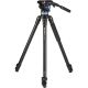 Benro A373F Series 3 AL Video Tripod, 75mm Half Ball Adapter, 3 Section, S6PRO Head, QR6PRO Plate, Flip Lock
