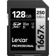 Lexar Professional 1667x SDXC 128GB - 250MB/s V60 UHS-II U3 Memory Card