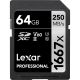 Lexar Professional 1667x SDXC 64GB - 250MB/s V60 UHS-II U3 Memory Card