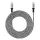 MICRODIA ExeCable Tweed PD100W 2.6m USB-C to USB-C Cable - Zebra