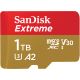 SanDisk Extreme microSDXC 1TB 190MB/s R 130MB/s W UHS-I U3 C10 V30 A2 Card