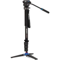 Benro A38FD Aluminium Monopod, VT2 3-Leg Base, S2PRO Head, QR2PRO Plate, Flip Lock