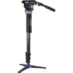Benro A48FD Aluminium Monopod, VT2 3-Leg Base, S6PRO Head, QR6PRO Plate, Flip Lock