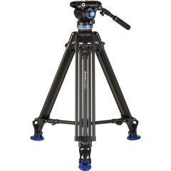 Benro A673T Dual Tube AL Video Tripod, 75mm Half Ball Adapter, 3 Section, S8PRO Head, QR8PRO Plate, Twist Lock