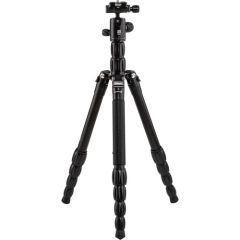 MeFOTO Globetrotter S Carbon Fibre Convertible Travel Tripod & Monopod (Black) Front View - Camera-Warehouse.com.au