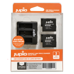 Jupio 2 x Jupio GoPro Hero 5/6/7 AHDBT-501 Batteries & Triple Charger Kit