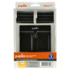 Jupio 2x Nikon EN-EL15 Battery + Dual USB Charger Kit