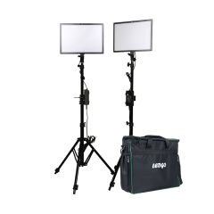 LEDGO LUXPAD E268C Twin LED Light Kit with Batteries, Stands and Grids