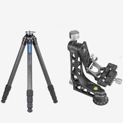 Leofoto LS-324CEX Ranger Leveling Base Series 4 Section C/F Tripod w/ PG-1 Gimbal Head