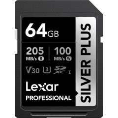 Lexar Professional 64GB Silver Plus SDXC Memory Card