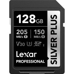 Lexar Professional 128GB Silver Plus SDXC Memory Card