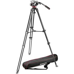 Manfrotto 502 Fluid Video Head & MVT502AM Aluminum Twin Leg Tripod