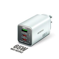 MICRODIA SMARTCube Nano 65W Dual Port GaN Wall Charger - White