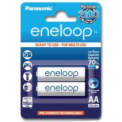 Panasonic AA Eneloop Pre-charged Rechargeable Batteries 2 Pack - BK-3MCCE/2BA