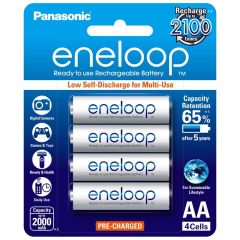 Panasonic AA Eneloop Pre-charged Rechargeable Batteries 4 Pack - BK-3MCCE/4BA