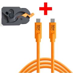 Tether Tools Tetherguard Leverlock Plate + USB-C 4.6m Orange Kit