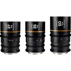 Laowa Nanomorph S35 Prime 3-Lens Bundle (27mm, 35mm, 50mm) (Amber) - (Cine) Sony E