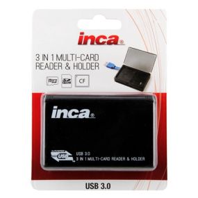 INCA 3 IN 1 USB 3.0 MULTI CARD READER HOLDER | Camera-Warehouse.com.au