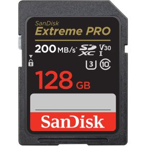 SanDisk Extreme PRO 128GB UHS-I (U3) V30 SDXC - 200 MB/s Read - SD Memory Card