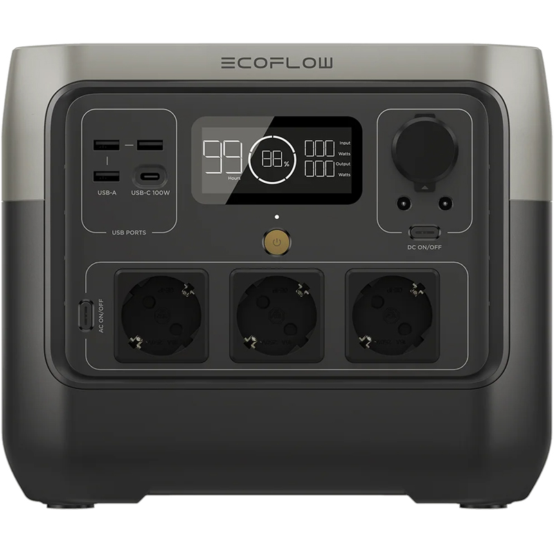 EcoFlow River 2 Pro (700) Power Station with Max 800W AC output & Built in 716Wh (59Ah@12V) Battery