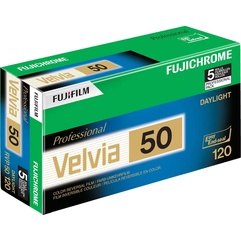 Fujifilm Fujichrome Velvia 50 120/12 Roll Film - 5 Pack - Pro Colour Transparency Film