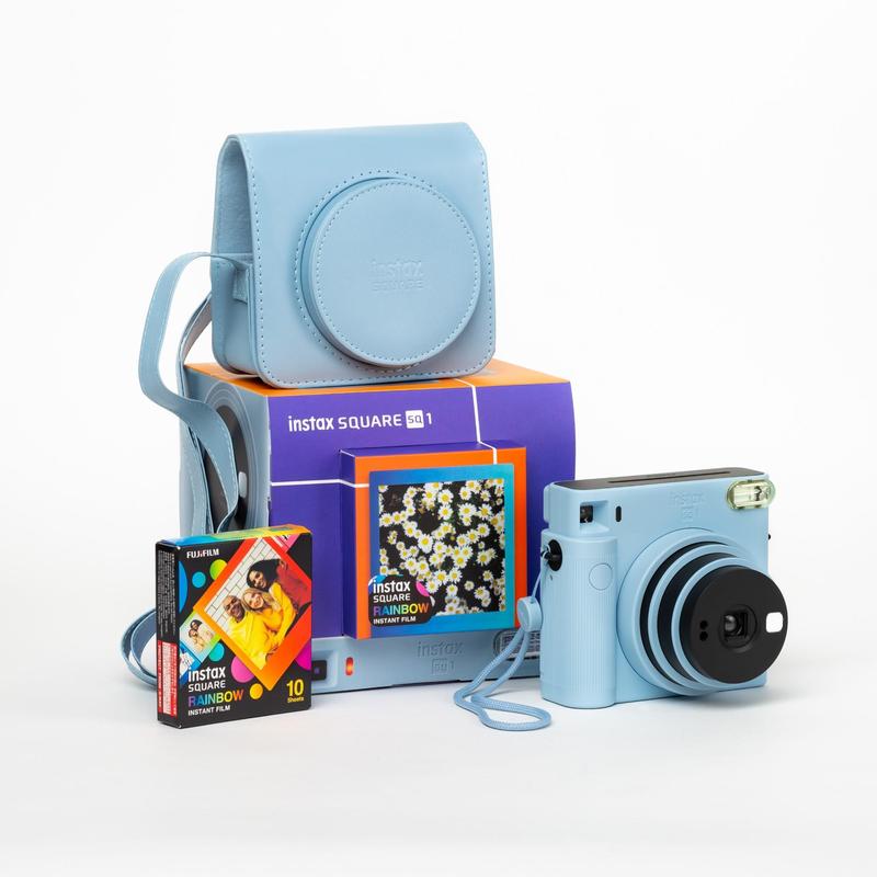 FujiFilm Instax SQ1 BUNDLE Instant Camera - Glacier Blue - includes Case & Film