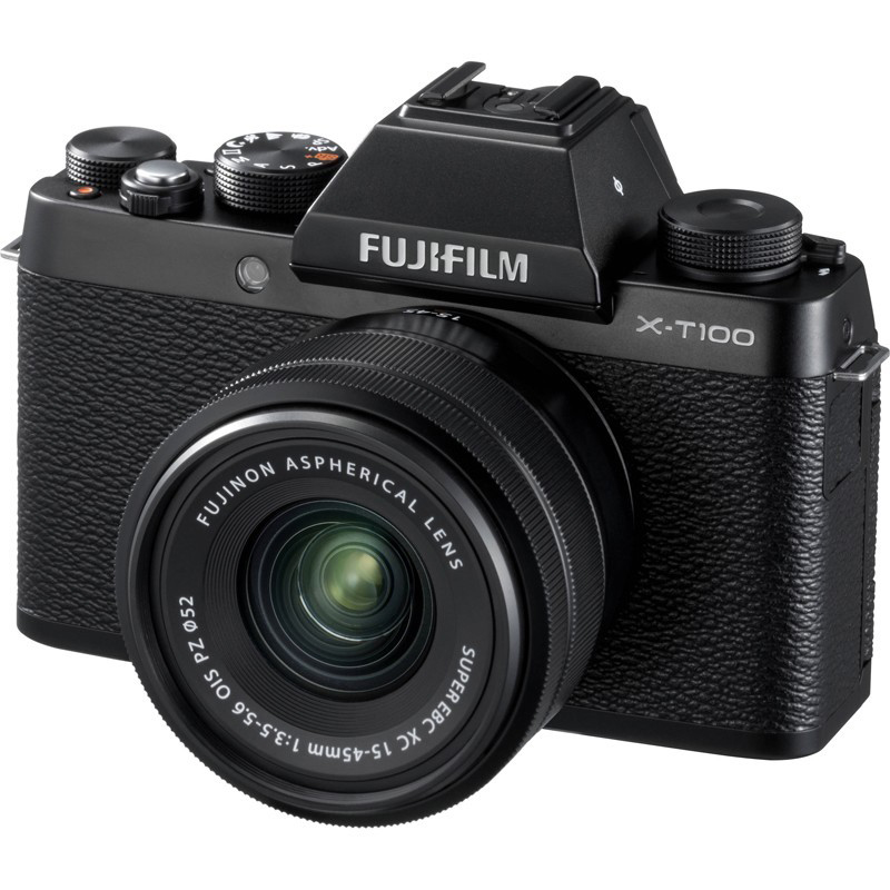 Fujifilm X-T100 Mirrorless Camera with 15-45mm Lens (Black)