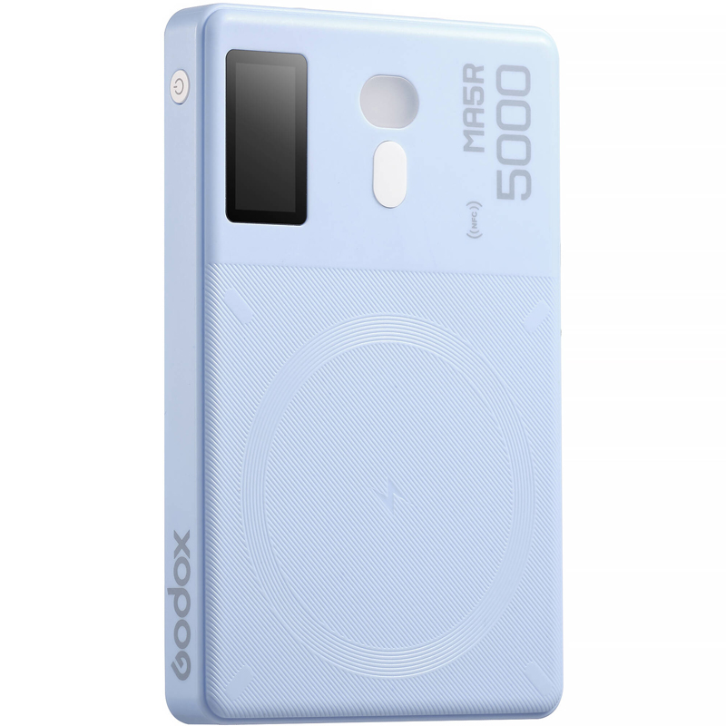 Godox MA5R RGB LED Light and Power Bank for Mobile Phone - Light Blue